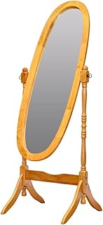 Legacy Decor Swivel Full Length Wood Cheval Floor Mirror, Oak Finish New