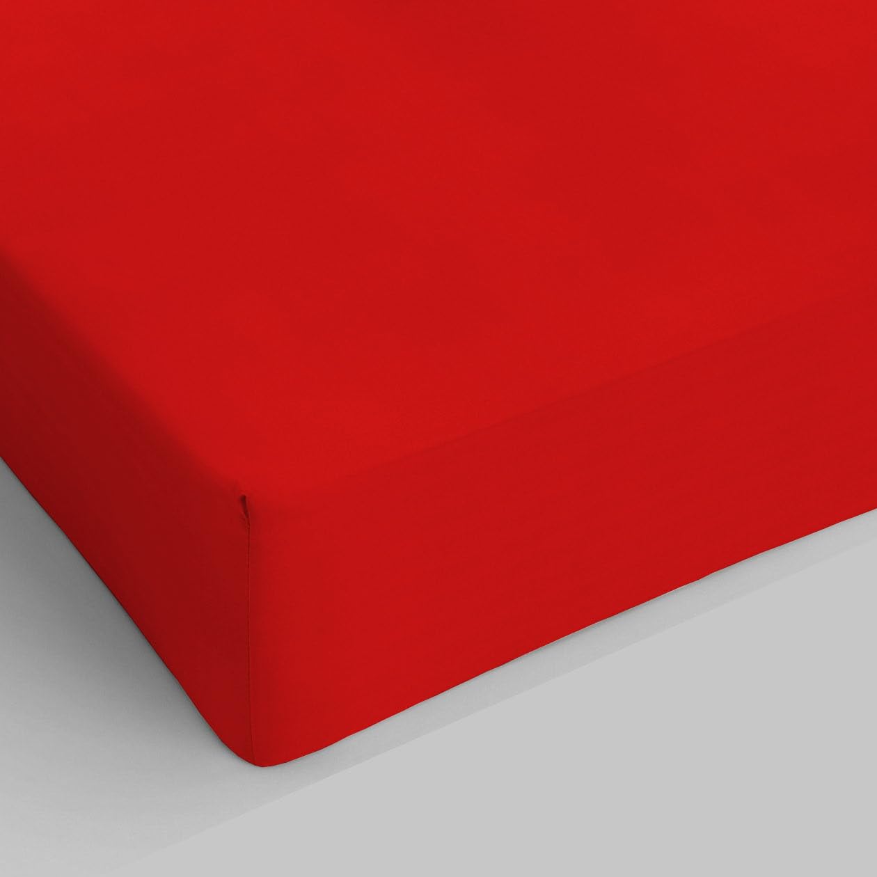 Italian Bed Linen Red Sogni E Capricci Max Color Fitted Sheet With 25Cm Corner, 100% Cotton, Small Double