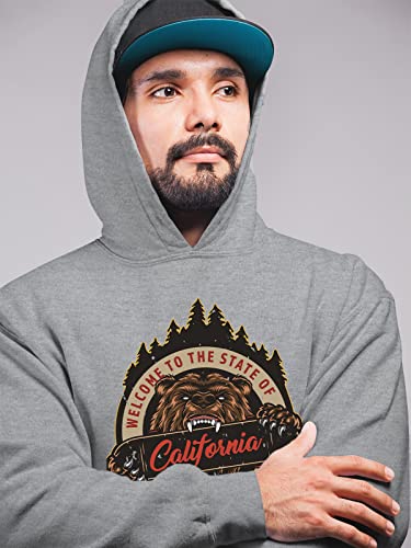 Pull à capuche homme Cali Bear gris mélangé la solution confort idéale en taille 4XL - 2
