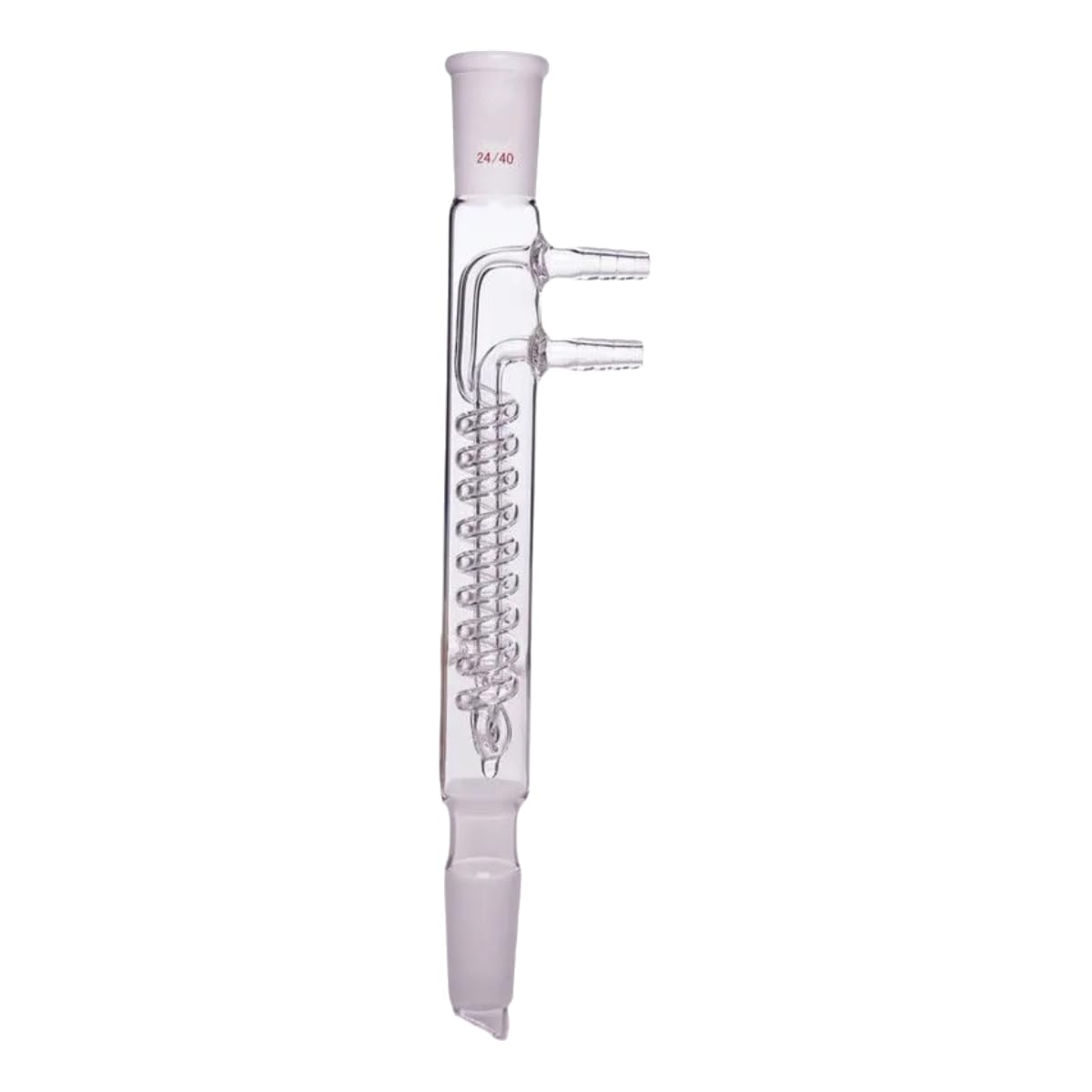 Borosilicate Glass Reflux Condenser with 24/40 Joints and 10mm Hose Connections 275mm Coil Length Large Cooling Capacity