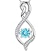 Elda&Co Birthday Gift for Her Women for Wife Infinity Pendant December Birthstone Necklace Blue Topaz Swarovski Sterling Silver Jewelry