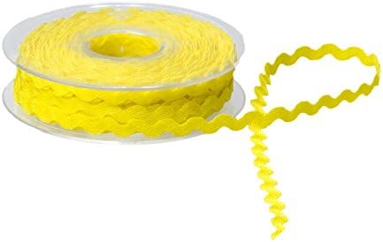 Sr Full Reel 6mm Quality RIC RAC Ribbon/Braid/Trimming 20 Metre Reel -Yellow