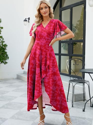Image of ZZV Formal Dresses for Women Gowns Evening V Neck Wedding Guest Dresses