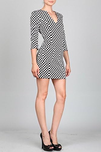 Amazon.com: Ark \u0026 Co. Vestido de cuadros blanco y negro para mujer : Ropa,  Zapatos y Joyería