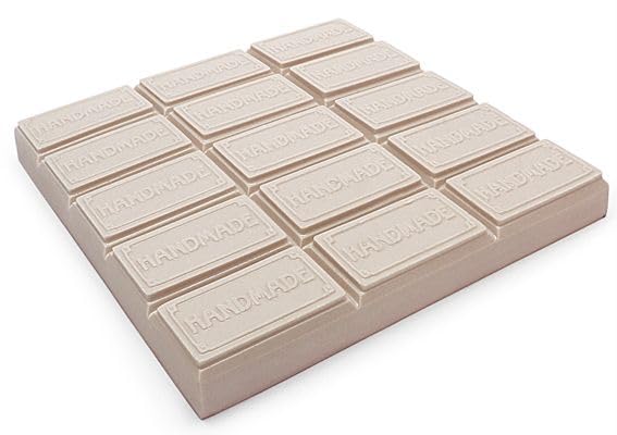Stampo per tavolette Hand Made in silicone | per saponi e cosmetici solidi | 19 x 19,5 x 2,2 cm | Ogni pastiglia 6 x 3,3 x 2,2 cm | antiaderente e flessibile, ideale per creare saponi originali