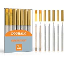 DOOHALO Gold Metallic Gel Glitter Pens Compatible with Cricut Maker 3/Maker/Explore 3/Air 2/Air 1.0/0.8/2.0/2.5 Variety Point Tips Markers for drawing Writing