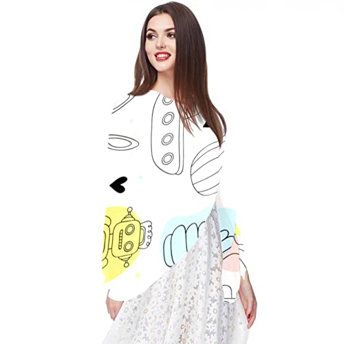 Foulard en mousseline de soie léger et fluide imprimé lapin pour femme
