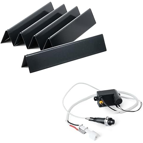 Apromise Grill Parts for Weber Spirit - 7642 Grill Igniter Replacement & 7636 15.3 Inch Flavorizer Bars for Weber Spirit 300 Series with Front Control Panel, Replacement for Weber E/S310 E/S320 E330 Cover