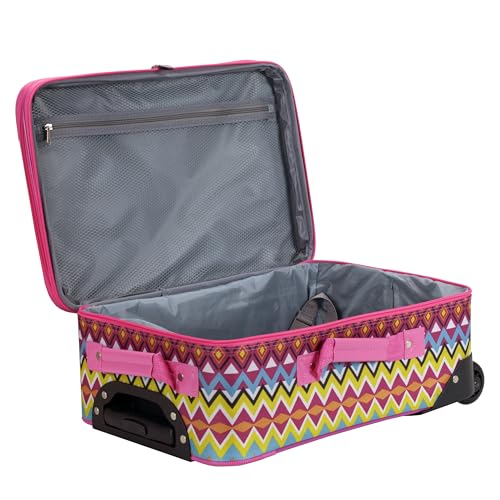 Image of Rockland Fashion Softside Upright Luggage Set, Tribal, 2-Piece (14 /19)