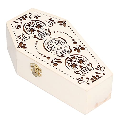 Wnvivi Cercueils Funéraires en Bois de 2 Pièces, Boîte de Cercueil en Bois Inachevée de Bricolage, Ornement de Boîte de Cercueil d'halloween, Boîte à Bijoux en Forme de Cercueil(A1)