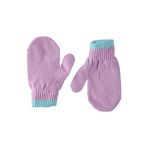 Disney Girls Toddler Winter Hat And Mittens Set Ages 2-4 Or Frozen 2 Elsa & Anna Hat And Kids Gloves Set For Ages 4-7 (Purple Stripe - Mittens, Age 2-4)4