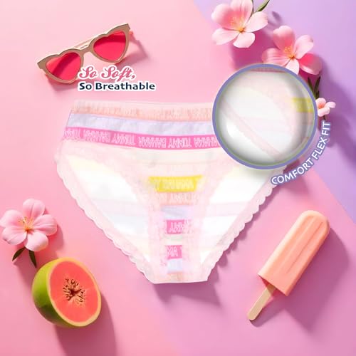 Image of Tommy Bahama Girls Cotton Brief Underwear 5-Pack, Tagless Cotton Panties Multipack for Kids and Toddlers