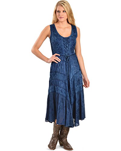 Scully Women's Lace-Up Jacquard Dress Blue Medium #TOP7