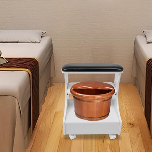 Taburete multifuncional con ruedas para spa de pies negro miniatura 2