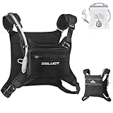 Zelvot Running Vest with 1L Water Bladder, USA Original Patent, Adjustable Reflective Running Hydration Vest, Lightweight Chest Pack for Men Women for Hiking, Cycling (Black, M/L)