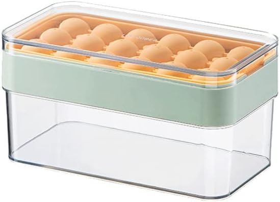 Ice Cube Household Ice Storage Ice Box Food Grade Silicone Ice Tray With Lid Refrigerator Frozen Ice Cube (Color : B) (Green)