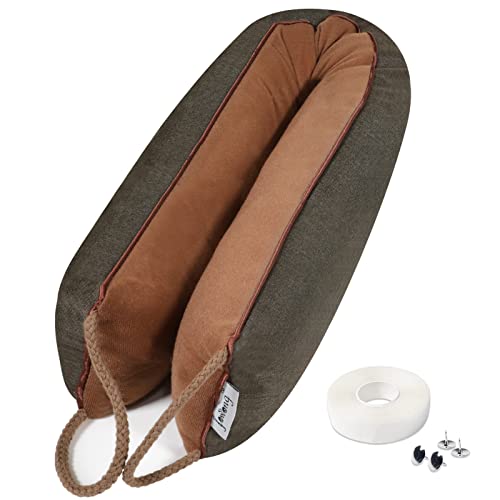 fowong Door Draft Stopper, 36inch Heavy Duty Under Door Draft Blocker Door Guard Waterproof and Stain-Proof Saving Energy Weatherproof Door Blocker for Bottoms of Doors, Brown