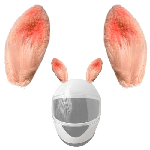 KORKUS 1 Pair Rabbit Ear for Helmet Plush Helmet Ears Helmet Accessories Helmet Decoration for Ski Bike Motorcycle Helmet Lotus Pink, yxtk0335