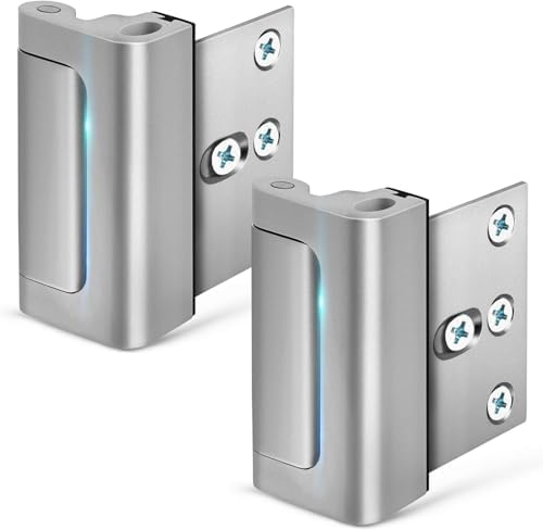 Door Reinforcement Lock - Home Security Child Proof Door Lock withstands 800 lbs, for Inward Swinging Doors, Door Locks for Kids Safety, Prevents Unauthorized Entry, Home Defense, 2-Pack