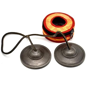 7 cm High Quality Bronze Tingsha Cymbals – 3 inches Handcrafted Tibetan Meditation Bells with Leather Cord & Carry Case – Long Lasting Clear Sound – Made in Nepal