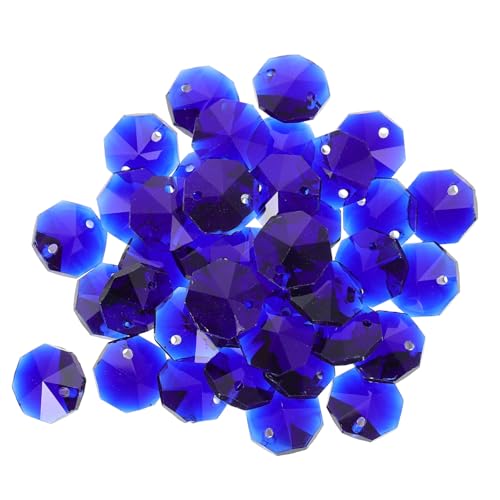 OSALADI 40 Piezas Cuentas octogonales de doble agujero. largo cuentas para hacer joyas brazalete Decoración temática cuentas sueltas de cristal de vidrio accesorio de joyería de bricolaje