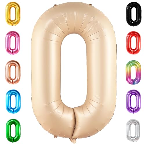 Image of KatchOn Gaint Caramel 0 Balloon Number 40 Inch