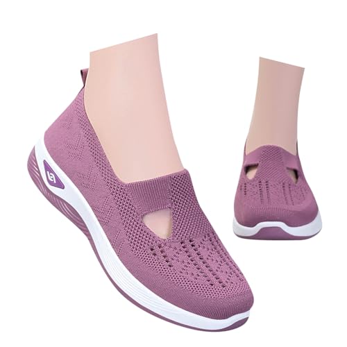 Zapatillas Ortopedicas para Mujer Malla Impermeable,Zapatillas sin Cordones para Mujer sin Manos Antideslizantes para Caminar Zapatillas Ortopédicas de Plataforma Ligeras Cómodas para Senderismo
