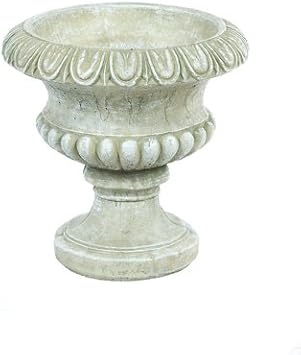 Round Classic Stone Garden Planter 14in Tall Desert Sand Color