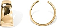 PAVOI 14K Gold Plated 925 Sterling Silver Round Huggie Ear Cuffs - Clip-On Cartilage Earrings for Women, No Piercing