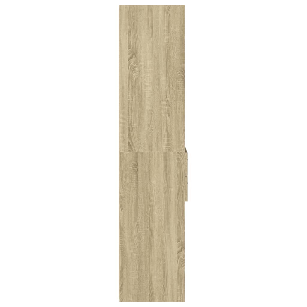 Meuble haut classique en chêne Sonoma - 50 x 42,5 x 185 cm - En bois avec beaucoup d'espace de rangement - Design moderne intemporel - Résistant à l'humidité - Pour la maison