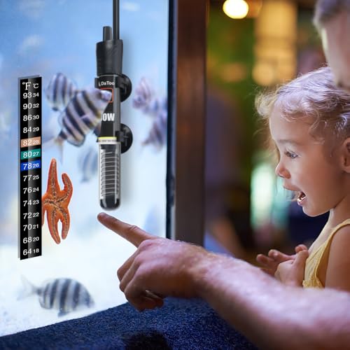 Image of DaToo Mini Aquarium Heater 200W Small Fish Tank Heater 200 Watt with Free Thermometer Sticker(200W)