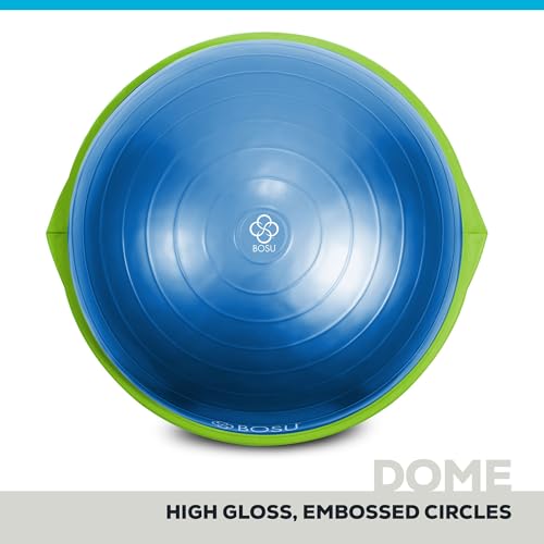 Image of Bosu Balance Ball Exercise Trainer, Home Gym Equipment w /Guided Workouts & Pump, 26 inch Inflatable Fitness Platform for Strength Training, Standing, Balancing, and Core Workout