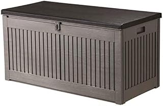 LIVIVO Garden Storage Box Weatherproof Outdoor Plastic Ottoman Furniture Large Storage for Tools Toys Shed Overflow (270L Bench)