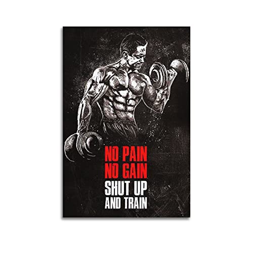 Poster de motivation No Pain No Gain, peinture decorative en toile pour decoration murale