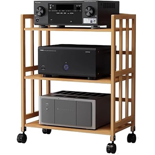 Estante multimedia de altura ajustable, varios niveles para TV, reproductores de DVD y cajas de cable, armario de 2 a 5 niveles, soporte para discos, 50 x 38 x 88 cm, muebles de entretenimiento