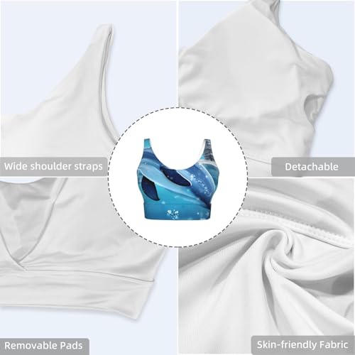 Sujetador deportivo de invierno con diseño de delfín y chaleco elástico acolchado para yoga 4