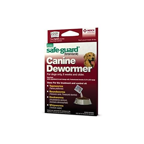 Safe-Guard (fenbendazole) Canine Dewormer for Dogs, 4gm pouch (ea. pouch treats 40lbs.) Cover