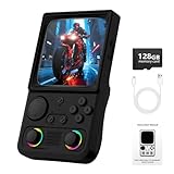 R36TMAX Retro-Handheld-Spielkonsole, Retro-Spielkonsole mit 4,0″ IPS-Bildschirm und über 18.000 klassischen Spielen, unterstützt WLAN-Multiplayer, 4000-mAh-Akku (Schwarz 128GB)