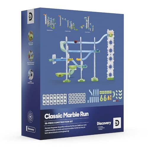 Discovery Marble Run Race Track – 58-Piece Marble Maze Construction Set| 6 Marbles| STEM Learning Activity| Sensory Toy Building Kit| Educational Physics & Engineering Toy for Kids Ages 6+ - Image 9