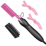 Electric Hot Comb for Wigs, Straightening Comb, Plug-In Hair Straightener for Black Hair