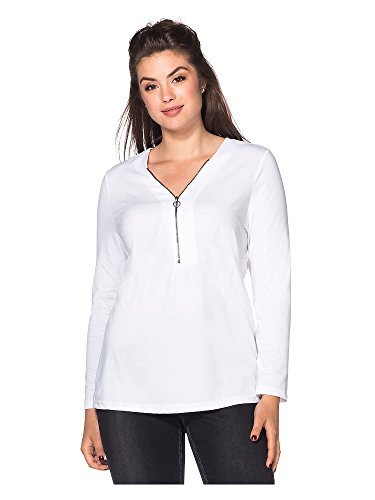 Sheego Langarmshirt mit Zipper Manica Lunga Donna