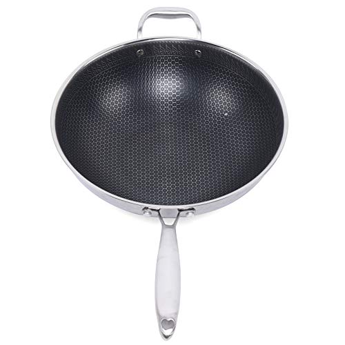 Wok antiadherente de acero inoxidable 13.4 pulgadas con tapa miniatura 2