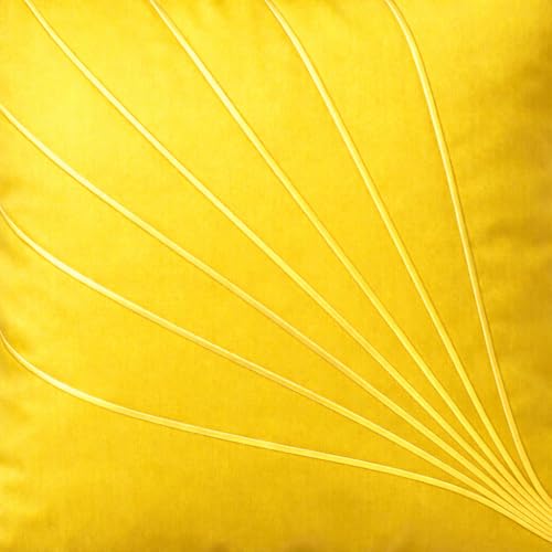 Image of LOFEY Dupion Silk Cushion Cover, 16 x 16 Inch (40 x 40 cm), Decorative Sofa Pillow Cover, Zipper Closure (2, Yellow)