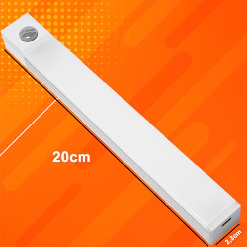 Luminária Led Sensor Presença Luz Armário Recarregável 20cm