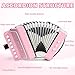10 Keys Kids Accordion, Horse Button Accordion Toys Accordian Mini Musical Instruments Button for Child Children Kids Toddlers Beginners (Light Pink)