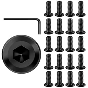 Iuhrie 20 Stück M5 Flachkopfschrauben Schwarz