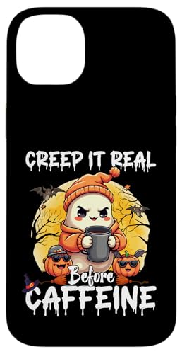Cute Ghost Coffee Halloween Creep It Real Before Caffeine X}zP[X iPhone 14 Plus p