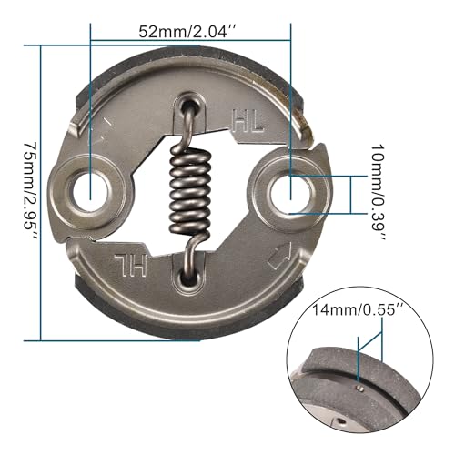 GOOFIT Kupplungsunterlage mit Feder Ersatz Für 43cc 47cc 49cc 2 Stroke Engine X-1 X-2 CAT EYE Mini Pocket Quad Dirt Bike ATV