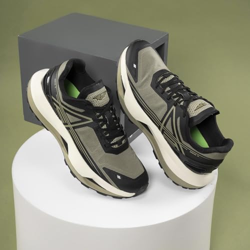Image of Red Tape Men's Sneakers Black Grey Mesh TPU Round Toe Lace-Up