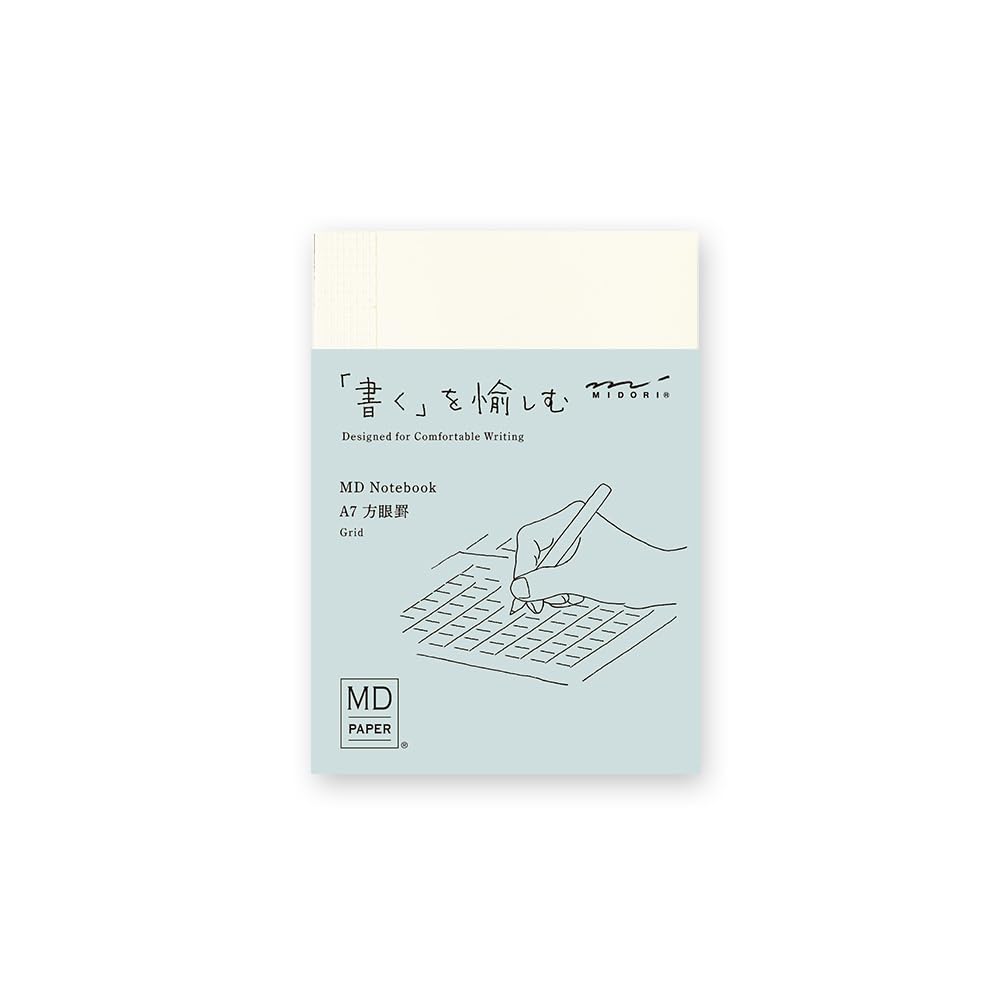 DESIGNPHIL Midori 15346006 Notebook, MD Notebook, A7, Square Ruled